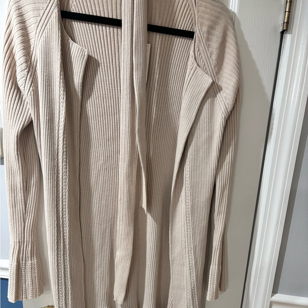 Long Beige knit style Cardigan